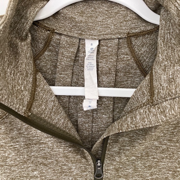 Lululemon Rush Hour Half-Zip Pullover in Heathered Olive Green - 8 - Picture 2 of 5